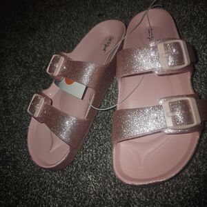 Cat & Jack Pink Sandals with Metallic Shine